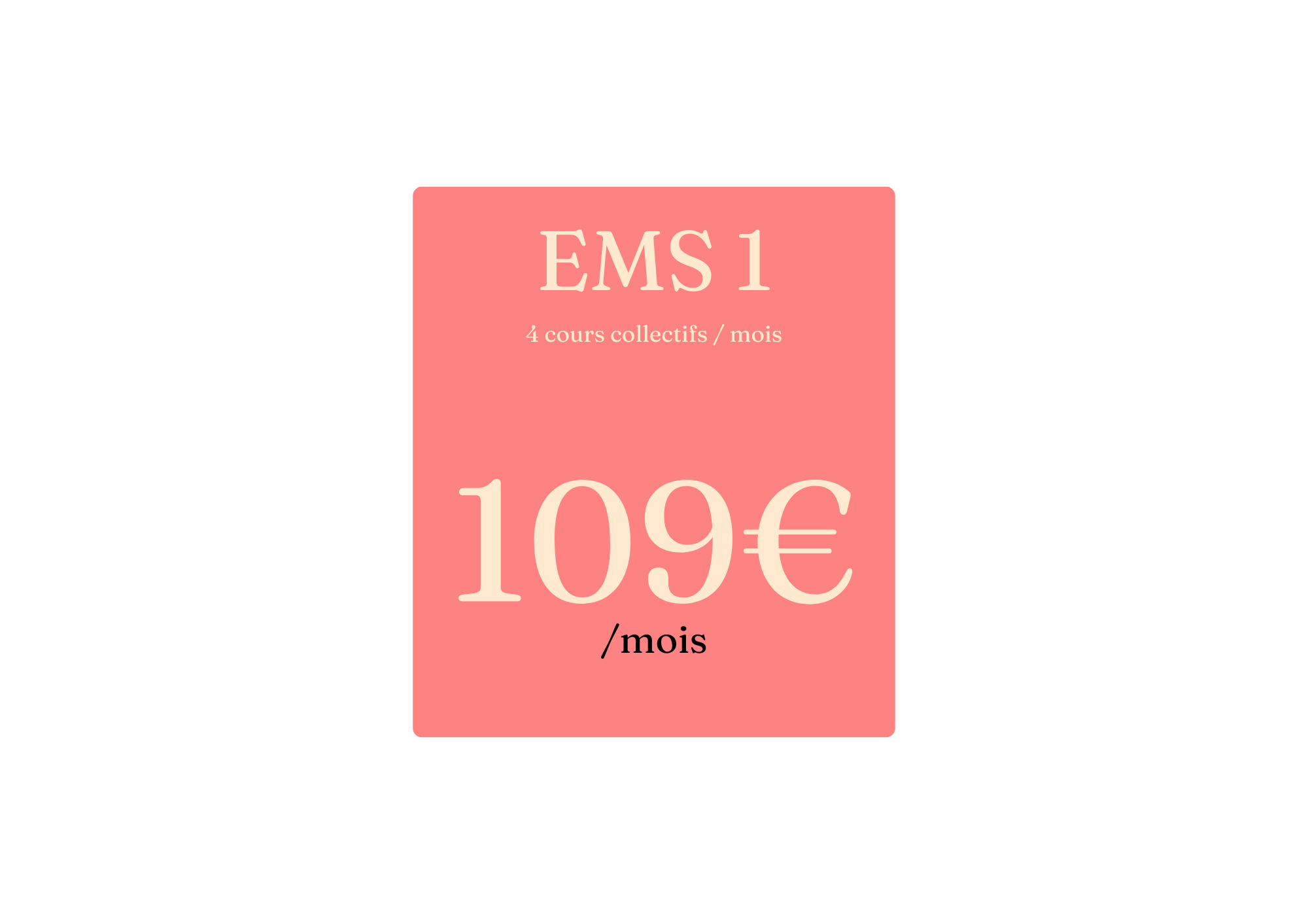 4 cours d'électrostimulation par mois